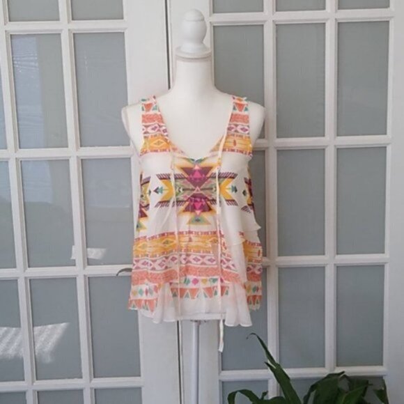 NWOT Oatt USA Layered Tiered Tank Top - Picture 1 of 13